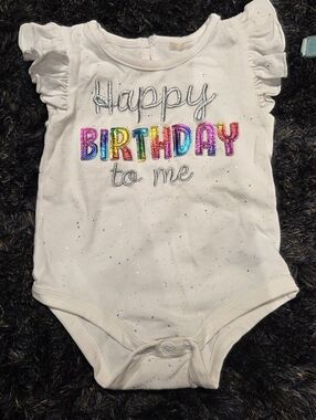 Happy Birthday to Me White Glitter Baby One-Piece